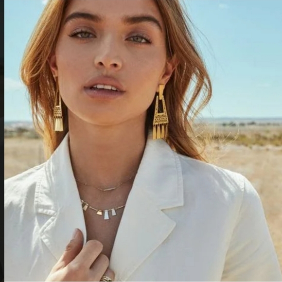 Gold, Kendra Scott, Kase, Fringe Earrings - Picture 5 of 8